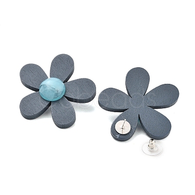 Alloy Plastic Studs Earrings for Women EJEW-K280-01A-1