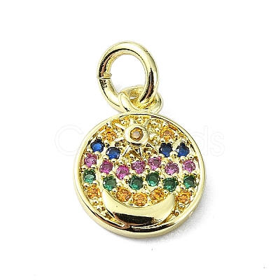 Brass Micro Pave Cubic Zirconia Pendants KK-H475-15G-03-1