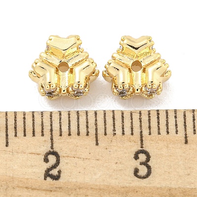 Brass Micro Pave Clear Cubic Zirconia Charms KK-Z044-04G-1