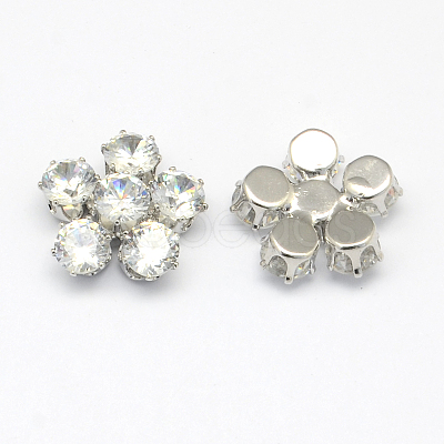 Flower Cubic Zirconia Cabochons ZIRC-R007-026C-02-1