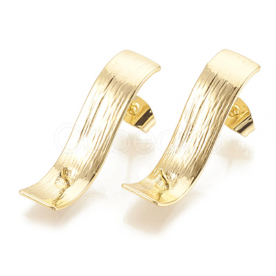 Brass Stud Earring Findings KK-S345-253-1