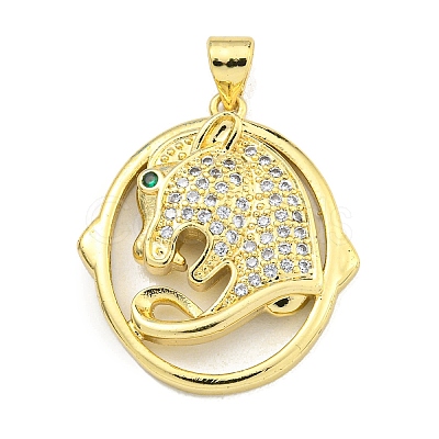 Brass Micro Pave Cubic Zirconia Pendants KK-K354-08A-G-1