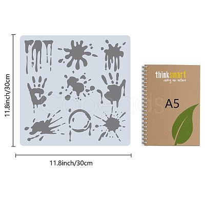 Paint Splatter PET Plastic Hollow Out Drawing Painting Stencils Templates DIY-WH0244-278-1