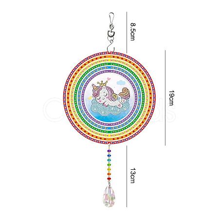 DIY Plastic Sun Catcher Hanging Sign Diamond Painting Kit DIAM-PW0001-112E-1