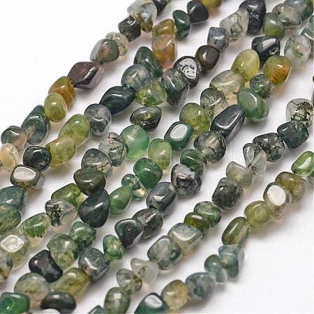 Natural Moss Agate Beads Strands G-F465-06-1