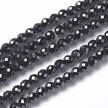 Non-magnetic Synthetic Hematite Beads Strands G-F596-19-4mm-1