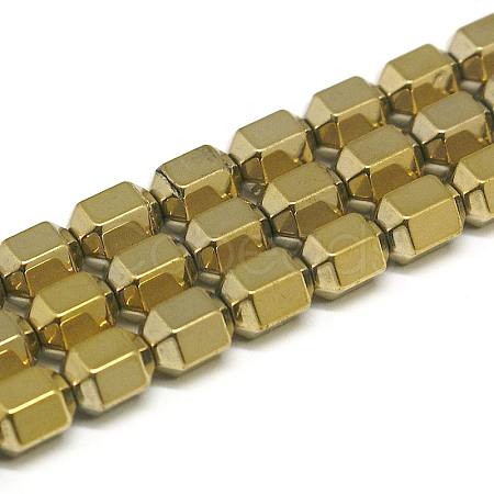Non-magnetic Synthetic Hematite Beads Strands G-K010-6x8mm-02-1