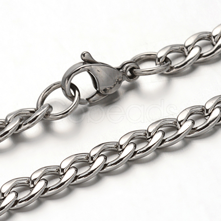 Non-Tarnish 304 Stainless Steel Curb Chain Necklace NJEW-I065-35-1