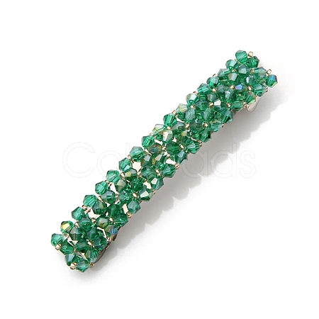 Glass Beaded Hair Barrettes PW-WG60883-12-1