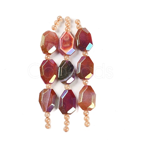 Electroplated Natural Agate Beads Strands G-L604-B01-01E-1