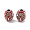 Handmade Indonesia Beads, with Iron and Resin, Barrel, FireBrick, 19.5x16mm, Hole: 4.8mm