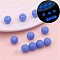 Luminous Glass Glow in the Dark Beads, Round, Royal Blue, 6mm, 20pcs/bag