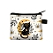 Rectangle Printed Polyester Wallet Zipper Purse, for Kechain, Card Storage, Cat Shape, 11x13.5cm