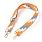 Polyester Bag Strap, with Zinc Alloy Clasps, Geometric Patterns, for Bag Replacement Accessories, Orange, 66~132x3.6cm