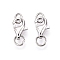 Anti-Tarnish 925 Sterling Silver Lobster Claw Clasps, with Double Jump Rings, Platinum, 8x5x2.5mm, Hole: 2.5mm