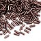 Glass Bugle Beads, Silver Lined, Rosy Brown, 6~8x1.8mm, Hole: 0.6mm, 1250pcs/50g