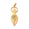 304 Stainless Steel Pendants, Laser Cut, Wicca Spiral Goddess Charm, Real 18K Gold Plated, 42x13.5x1mm, Hole: 6x3mm