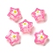 Transparent Glass Beads, Hand Drawn Beads, with Enamel, Star, Deep Pink, 13x13x7mm, Hole: 1mm