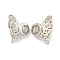 Brass Cubic Zirconia Beads, Long-Lasting Plated, Lead Free & Cadmium Free, Butterfly, Platinum, 15x8x9mm, Hole: 3mm