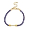 Braided Nylon Cord Bracelet Making, with Golden Tone 304 Stainless Steel Lobster Claw Clasps and Brass Findings, Royal Blue, 6-7/8 inch(17.5cm), Pin: 1mm