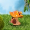 Mushroom House Resin Craft Moss Micro Landscape Decoration, Bonsai Landscaping Small Ornaments, Orange, 34x33mm