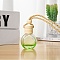 Empty Glass Perfume Bottle Pendants with Wood Cap, Aromatherapy Fragrance Essential Oil Diffuser Bottle, Car Hanging Decor, Light Green, 5x3.5cm, Capacity: 10ml(0.34fl. oz)