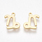 Ion Plating(IP) 304 Stainless Steel Charms, Constellation, Real 18K Gold Plated, Capricorn, 10x7x1mm, Hole: 0.8mm