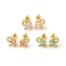 Rack Plating Brass Micro Pave Cubic Zirconia Stud Earrings, Long-lasting Plated, Flower, Platinum, Mixed Color, 10x10.5mm