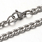 Non-Tarnish 304 Stainless Steel Curb Chain Necklace, with Lobster Claw Clasps, Stainless Steel Color, 21.6 inch(55cm), 4mm