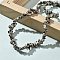 Natural Dalmatian Jasper Chip Beaded Necklaces for Men Women, with Alloy Lobster Claw Clasps and Iron Chain Extender, Silver, 15.87~16.14 inch(40.3~41cm)