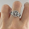 Alloy Plain Band Rings,Tree of Life, Flat Round, Antique Silver, US Size 11(20.6mm)