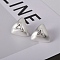 Triangle Brass Drawbench Stud Earring, with Clear Cubic Zirconia, for Women, 925 Sterling Silver Plated, 19x20mm