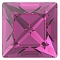 Preciosa&reg MAXIMA Crystal Fancy Stones, Czech Crystal, 435 23 615 Square, Dura Foiling, 70350 Fuchsia, 6x6mm