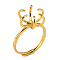 Brass Snap Ring Components, Claw Tray, Long-Lasting Plated, Real 18K Gold Plated, Golden, 2mm, Inner Diameter: 18mm, Tray: 13mm